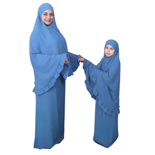 Special Prayer Abaya (Damask Blue)